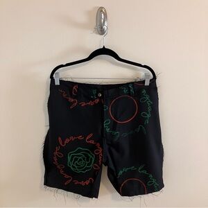 NWT Bloke by Faith Oluwajimi Silkscreen Short with Contrast in Black/Green Large
